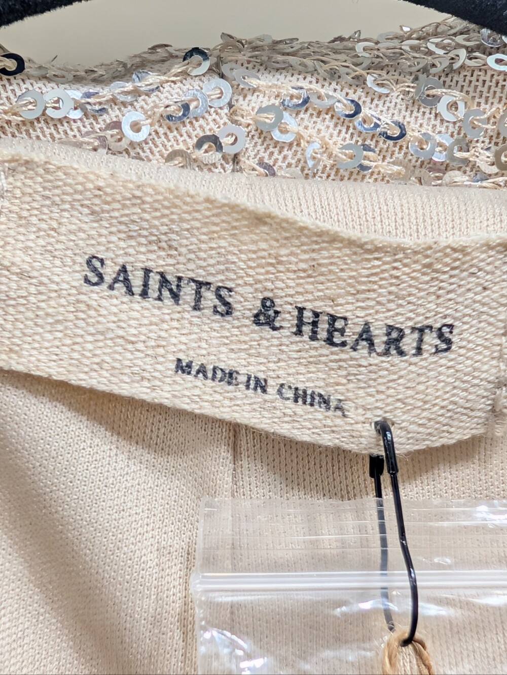 Saints & Hearts Gold Sequin Double Breasted Blazer Size M | NWT - Picture 7 of 8